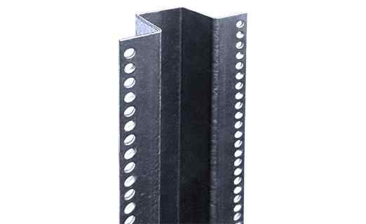 Galvanized PostMaster Plus steel line post with pre-punched attachment holes