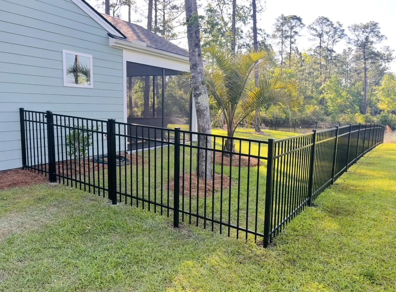 Aluminum fence installed by Owens Fence Company