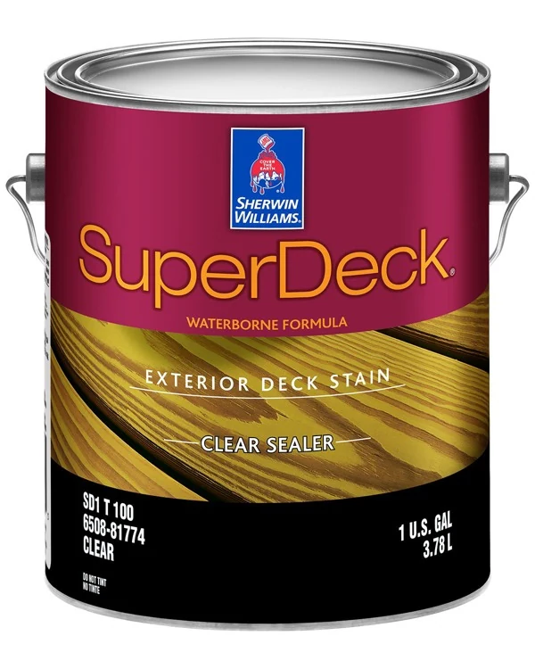 Sherwin-Williams SuperDeck exterior waterborne clear sealer can