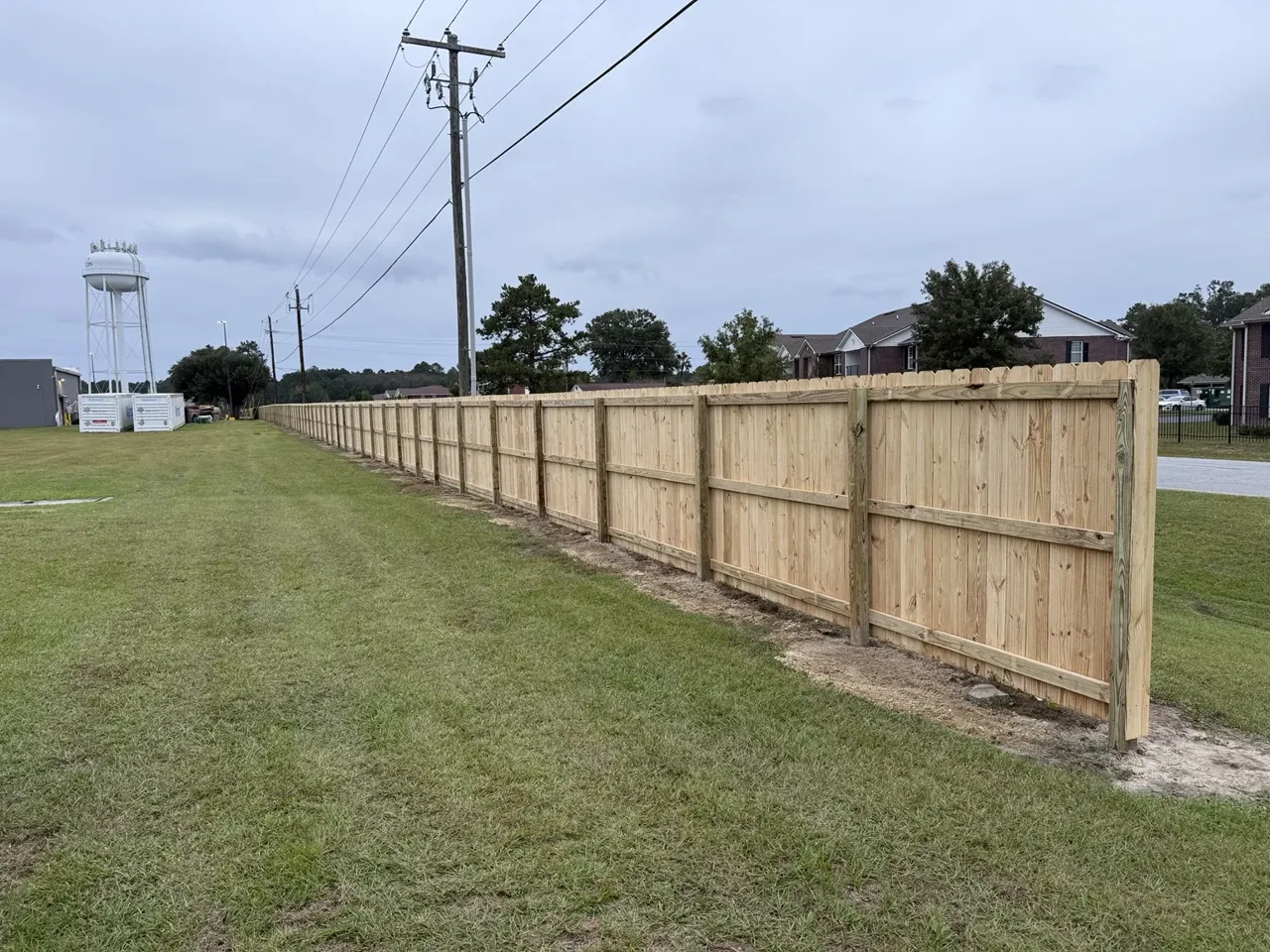 Inside view of the wood fence rails at the Walmart Rincon project